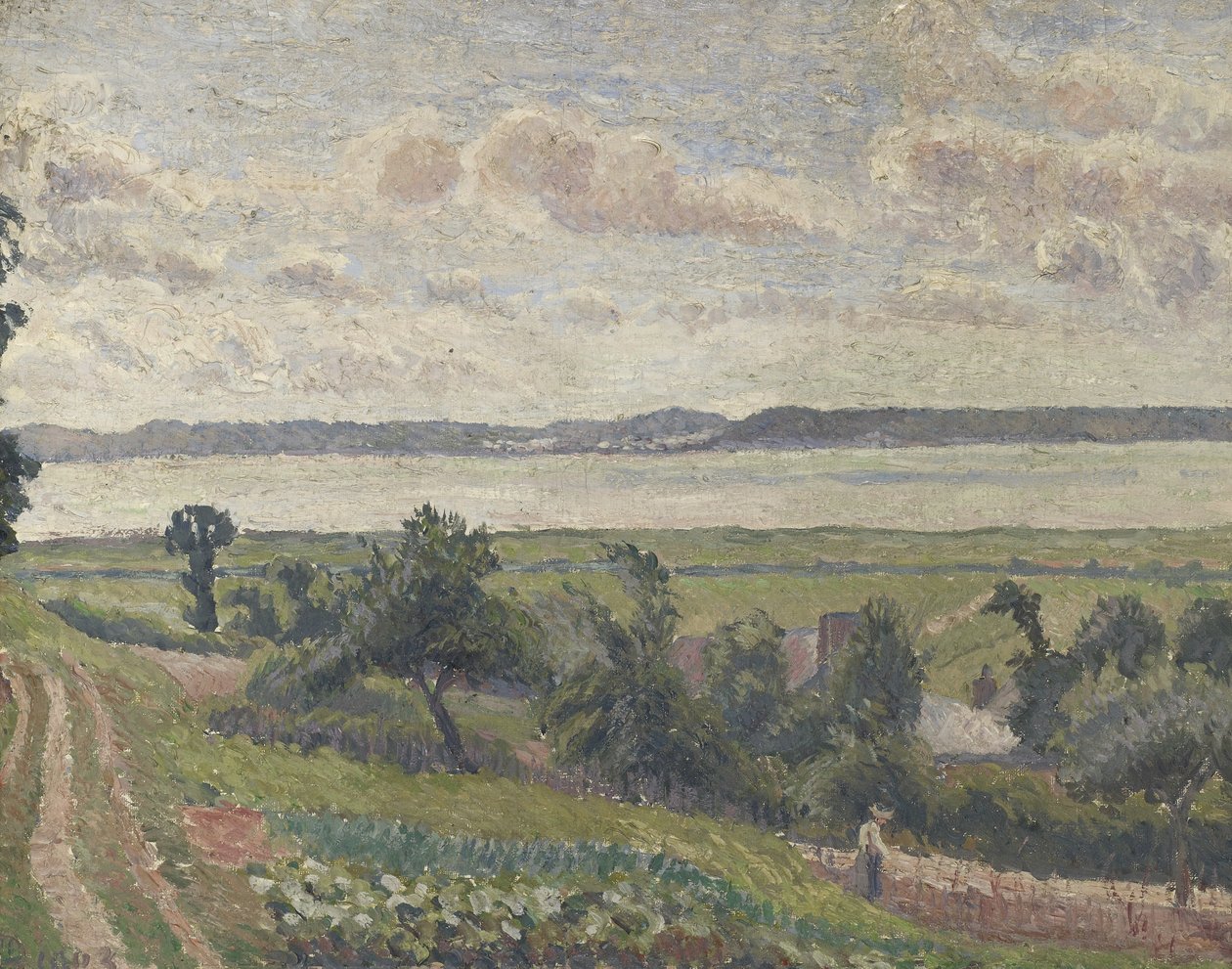 Uitzicht over de Monding, Harfleur, 1903 door Lucien Pissarro