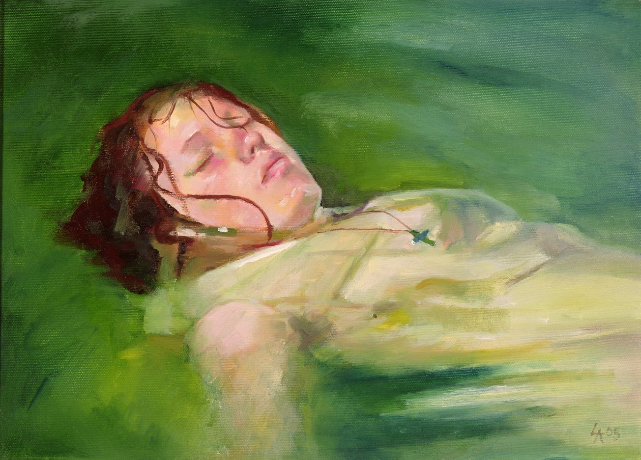 Drijvend meisje, 2004 (olieverf op doek) door Lucinda Arundell