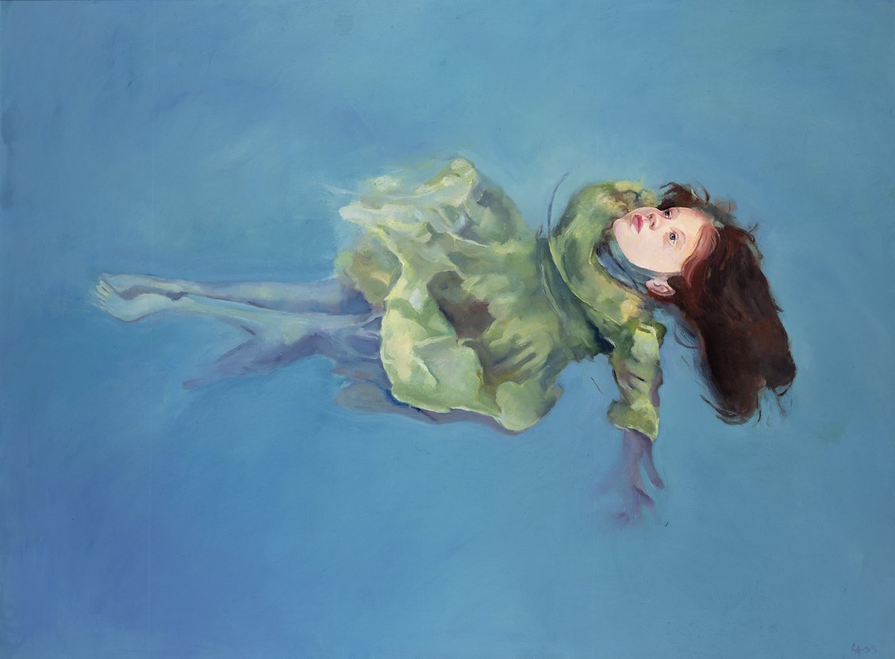 Drijvend meisje, 2004 (olieverf op doek) door Lucinda Arundell