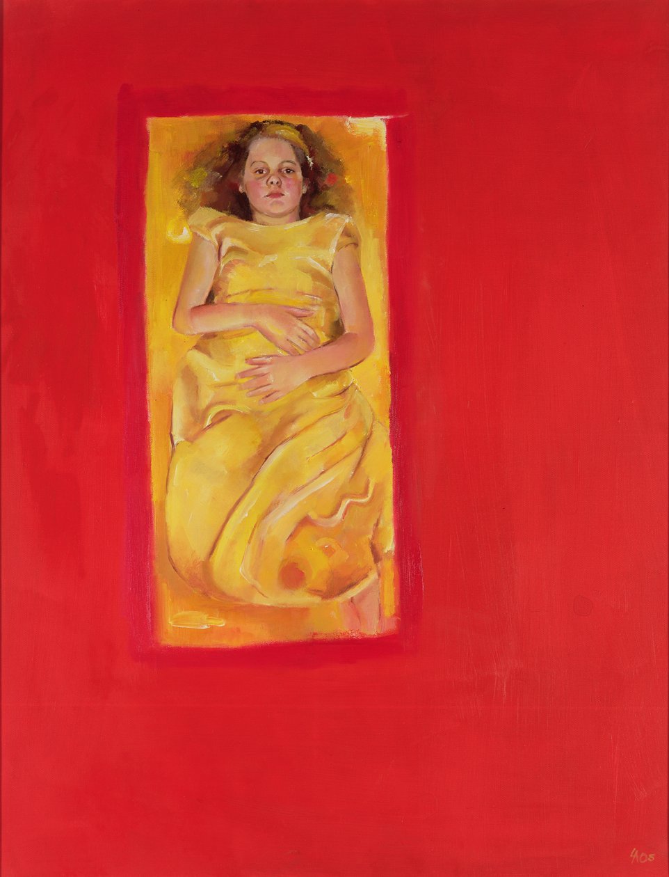 Meisje in bed, 2004 (olieverf op doek) door Lucinda Arundell