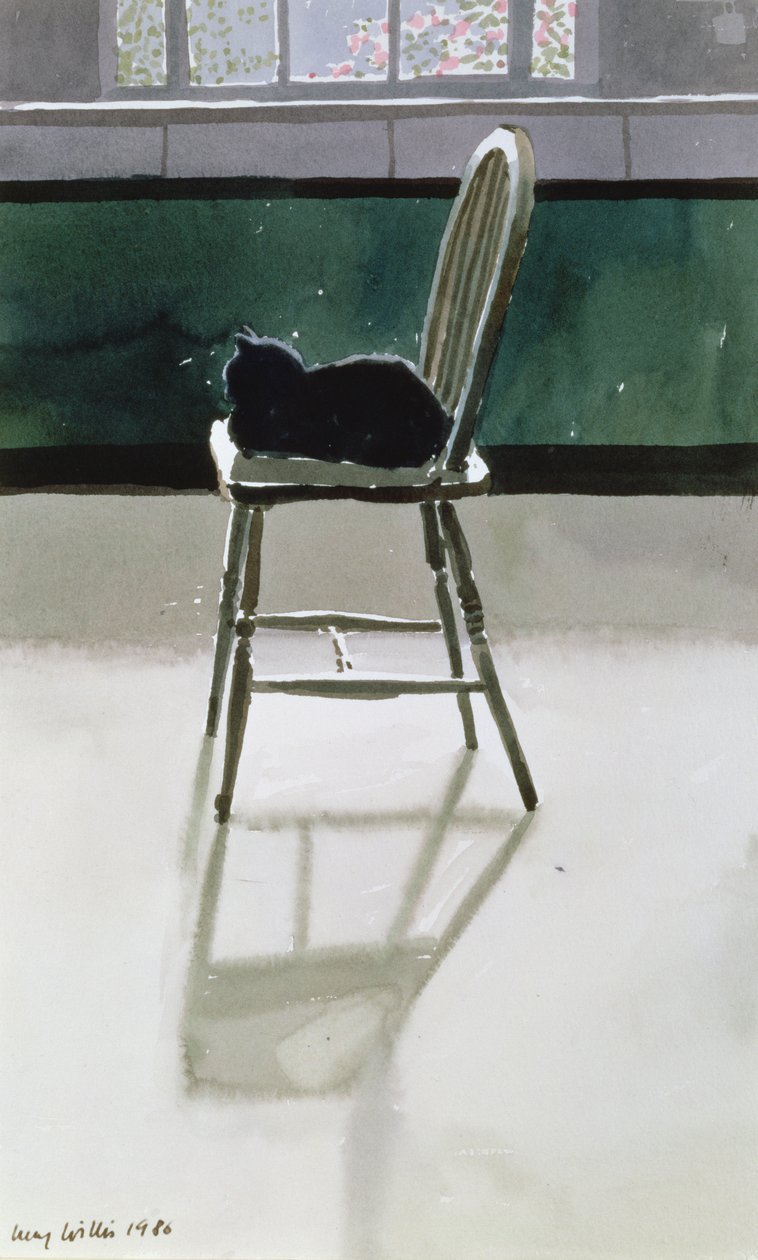 Kat op een Stoel, 1986 door Lucy Willis