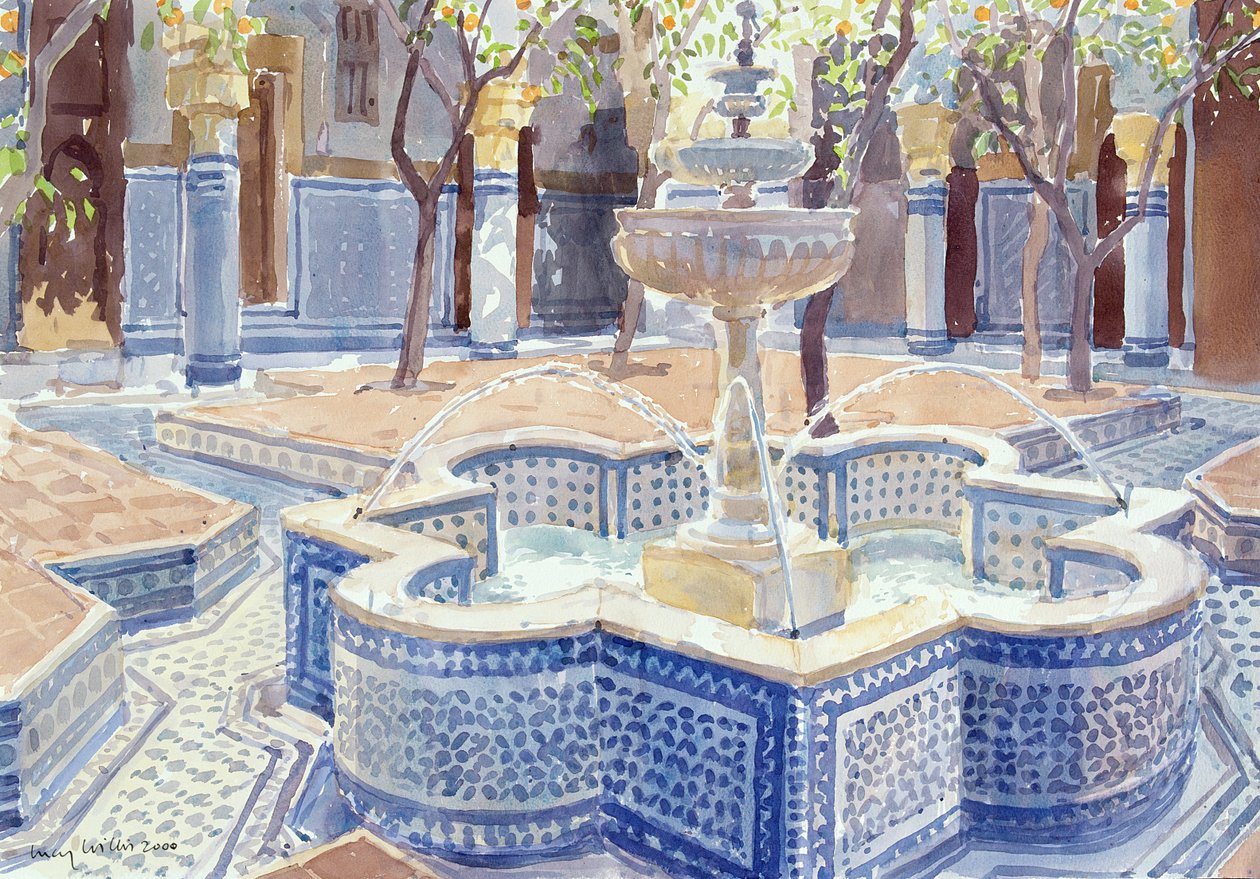 De blauwe fontein, 2000 door Lucy Willis