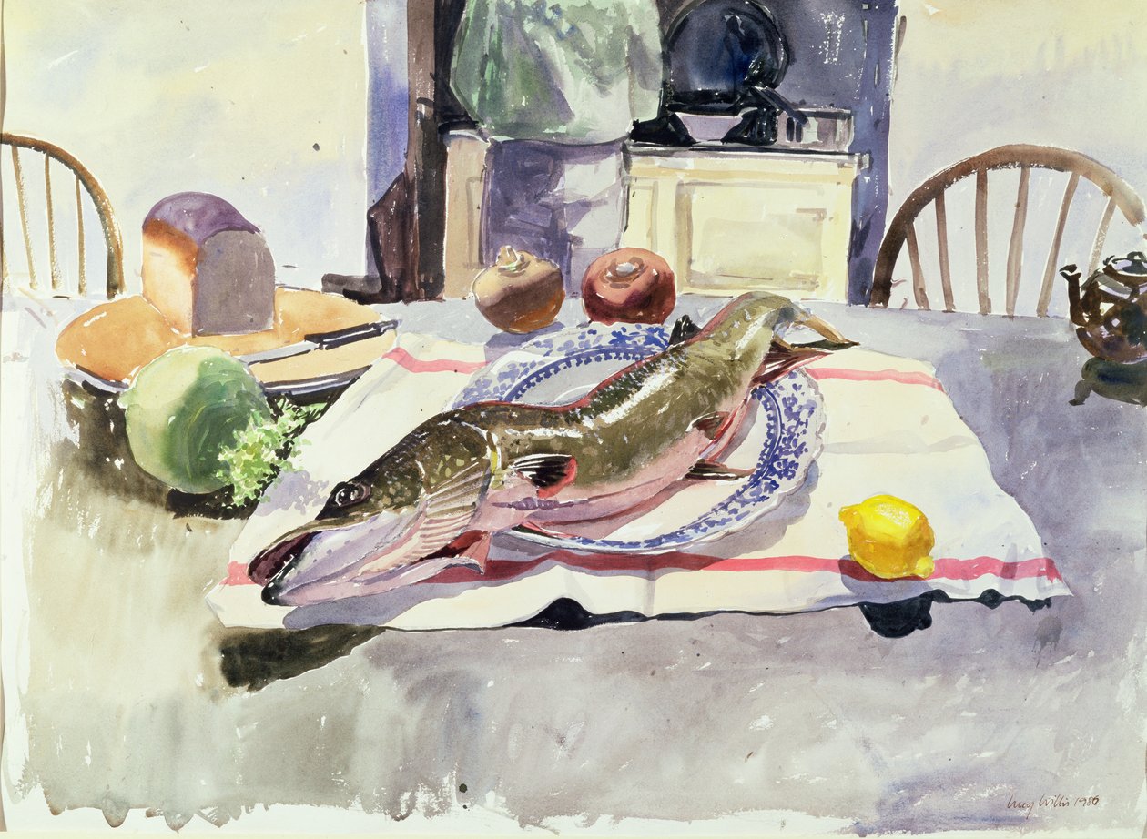 Snoek op een bord door Lucy Willis