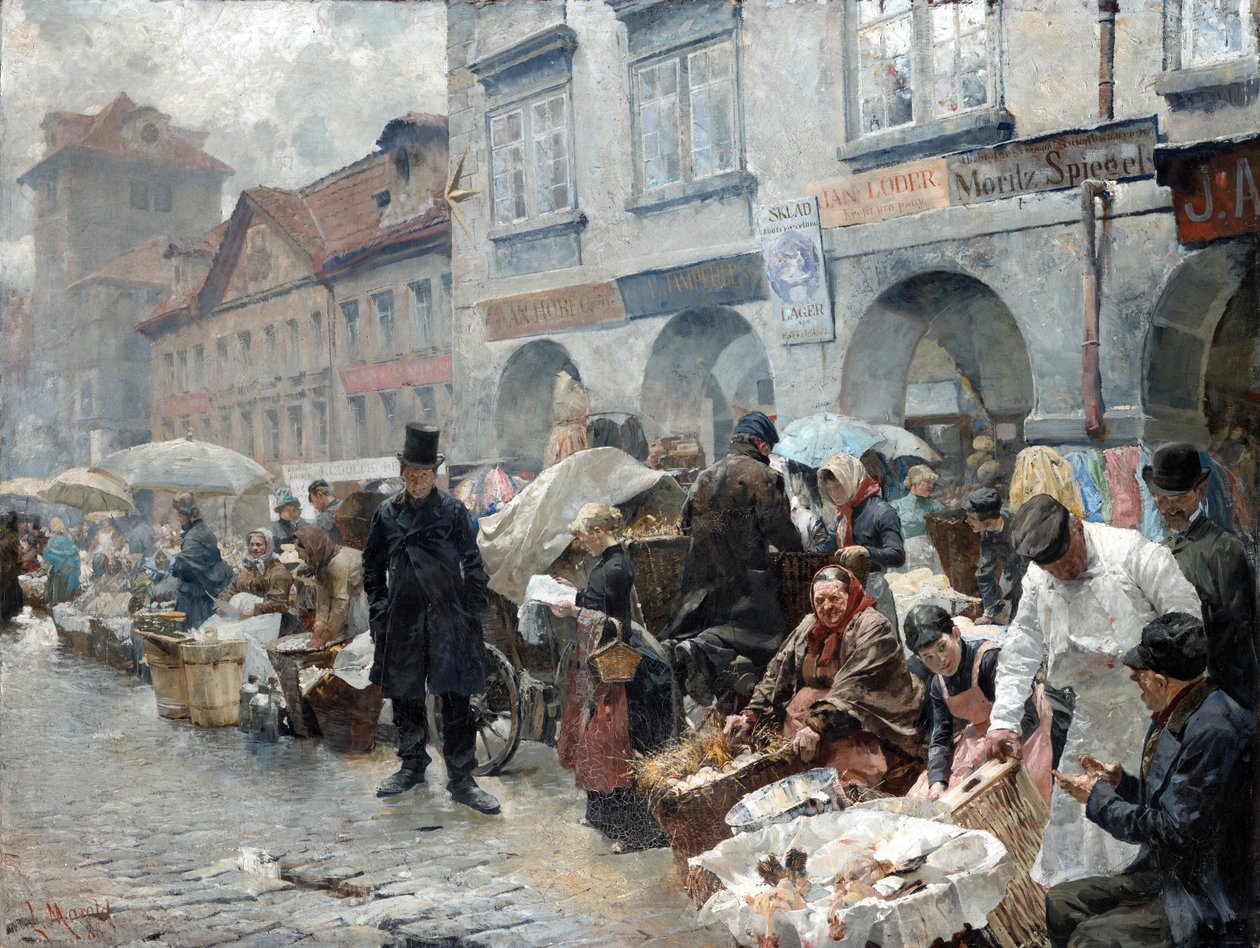 Eiermarkt in Praag door Luděk Marold