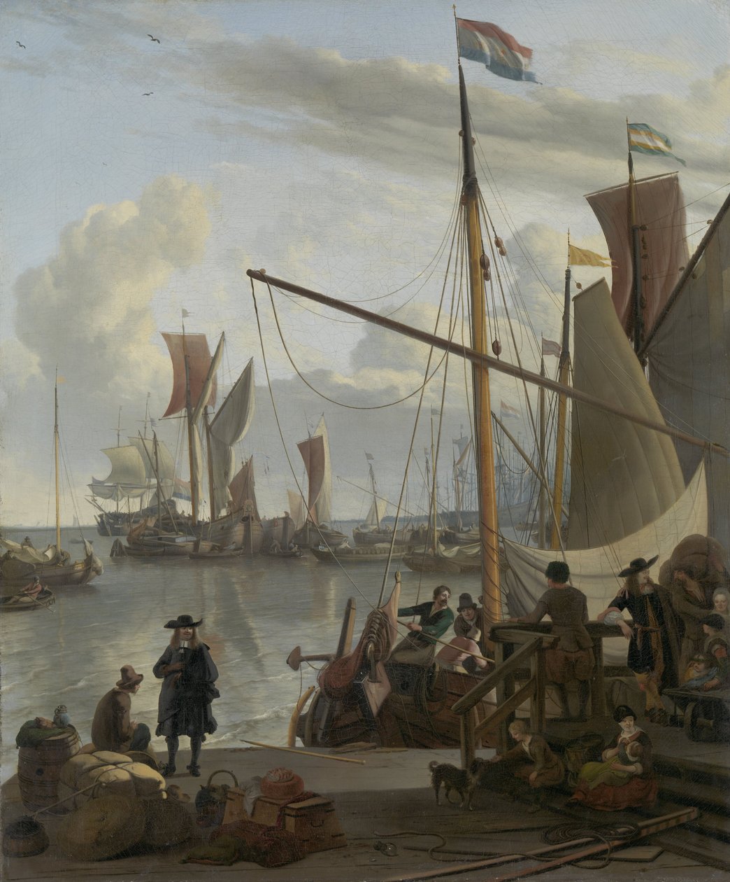 Het IJ in Amsterdam, gezien vanaf de Mosselsteiger, 1673 door Ludolf Backhuysen