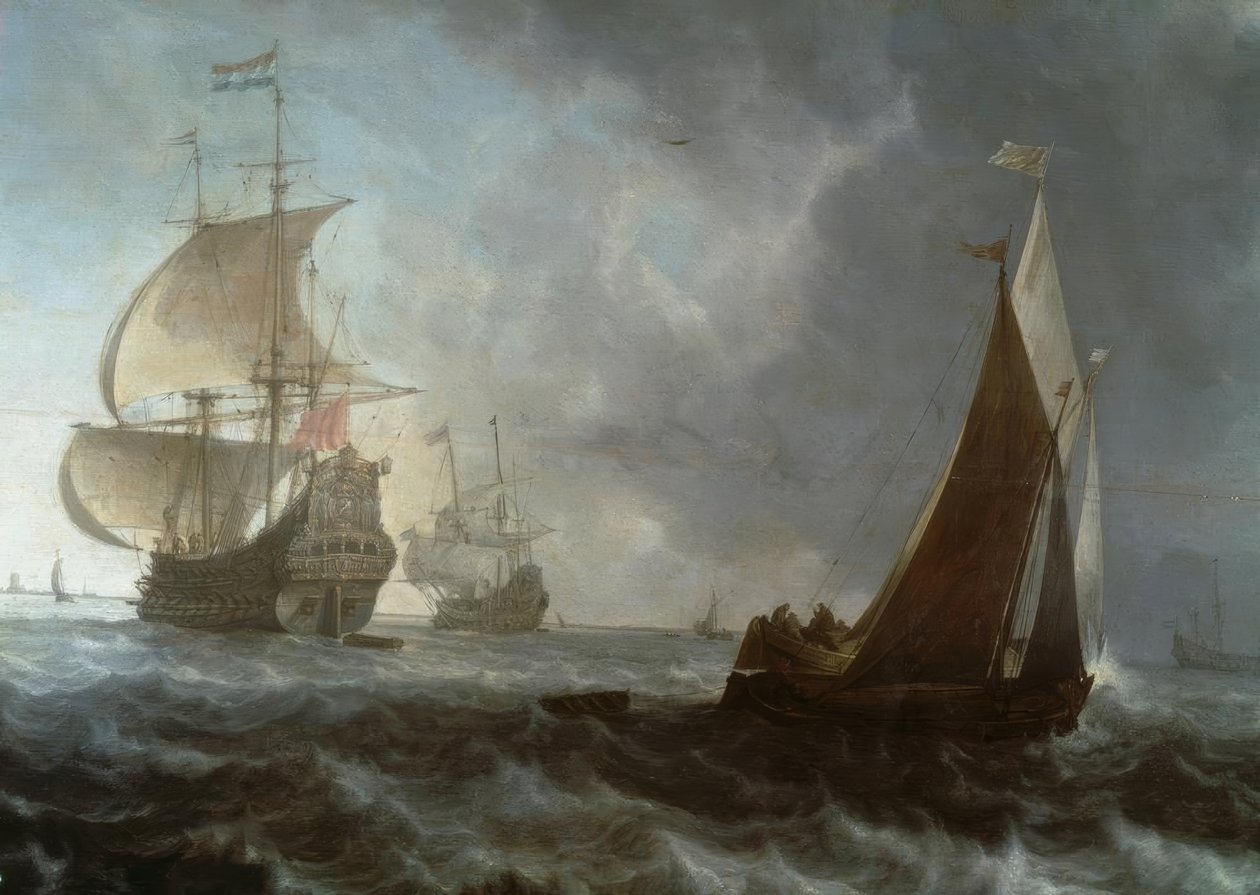 Nederlandse Oorlogsschepen door Ludolf Backhuysen