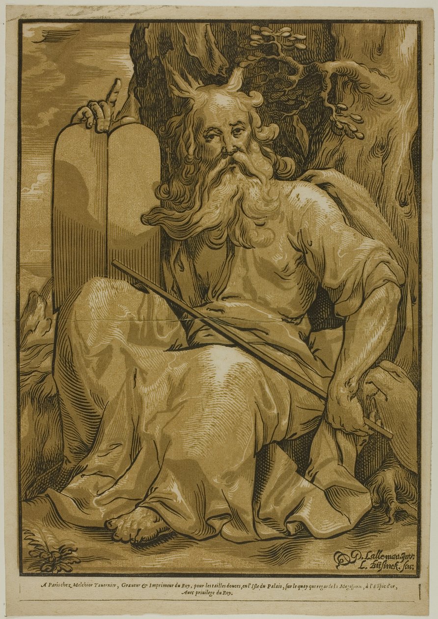 Mozes met de Tafelen der Wet door Ludolph Büsinck