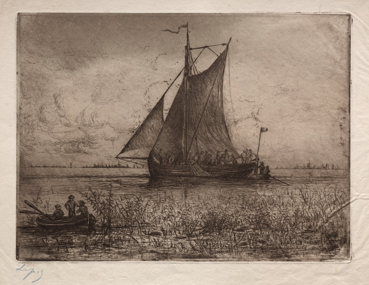 Nederlands Rivierlandschap door Ludovic Napoléon, Vicomte Lepic