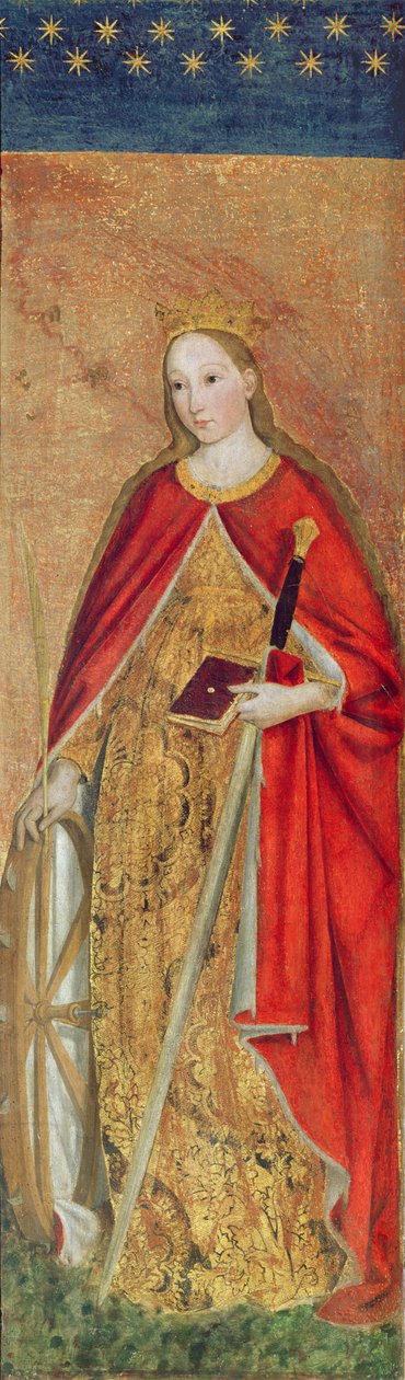 St. Catharina van Alexandrië, 1475 olieverf op paneel (detail) door Ludovico Brea