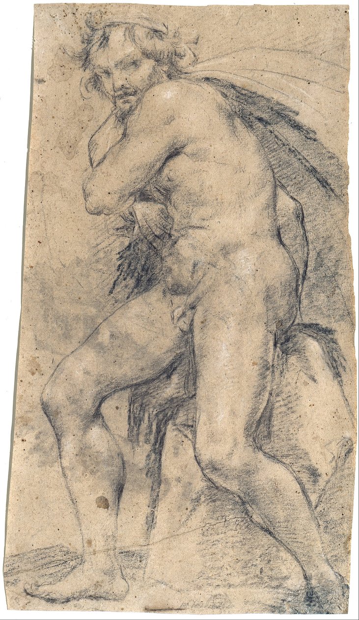 Mannelijk naakt (Hercules) door Ludovico Carracci