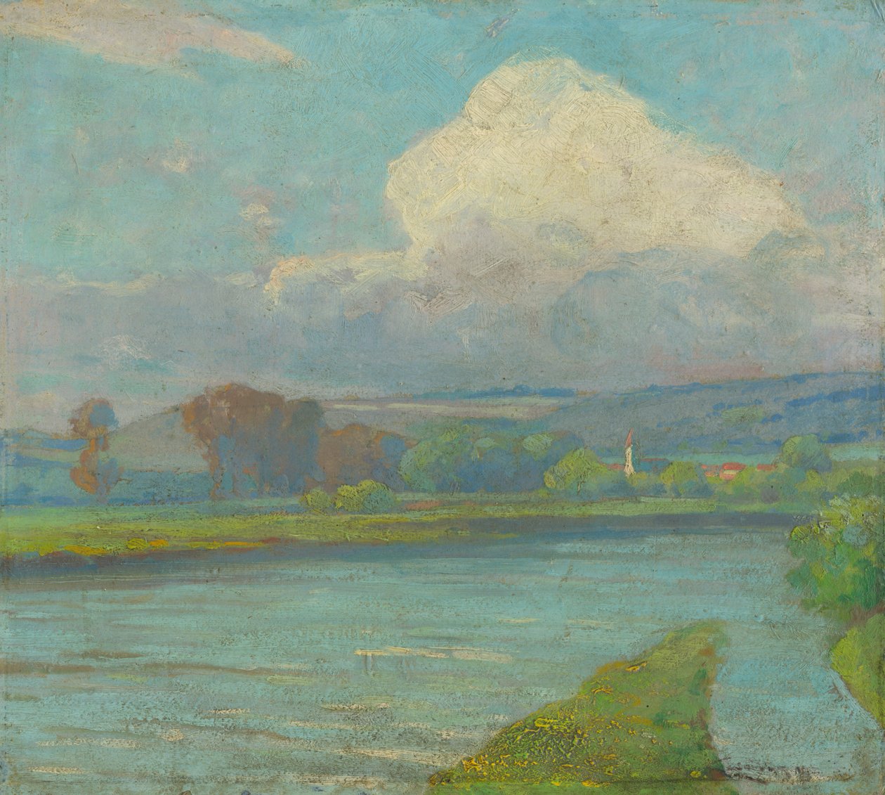 Landschap met rivier door Ludovit Cordak