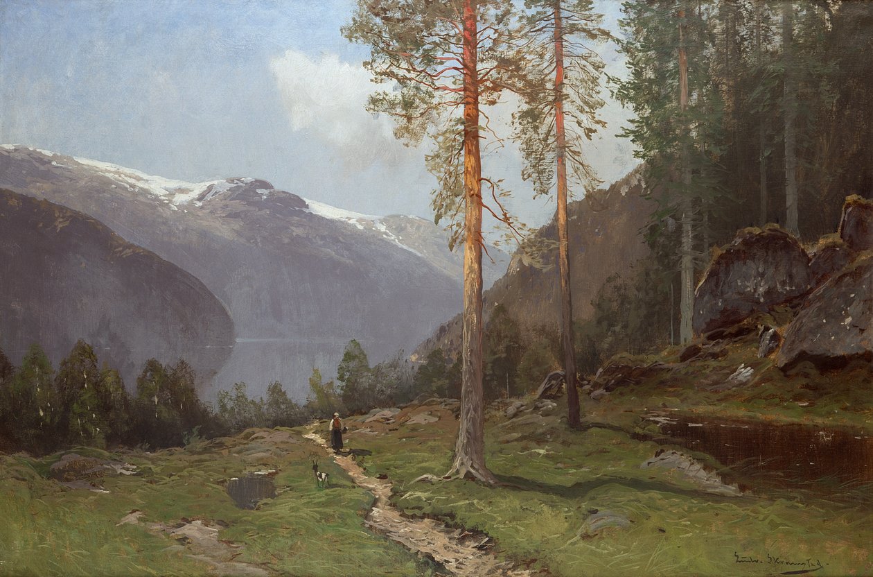 Fjordlandschap door Ludvig Skramstad