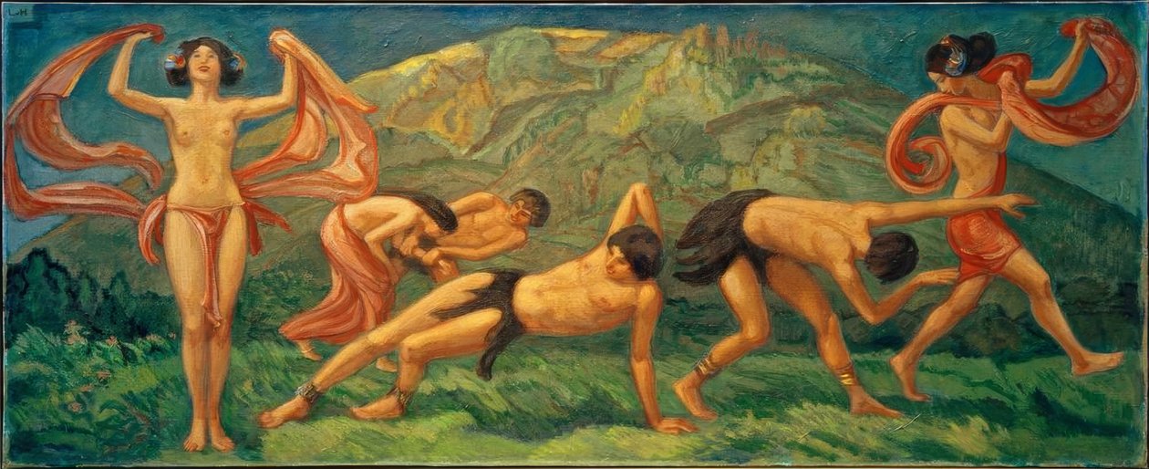 Dans op de groene heuvel door Ludwig von Hofmann