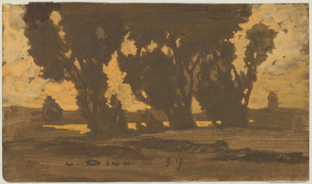 Wilgen in het Dachauer Moerasland door Ludwig Dill