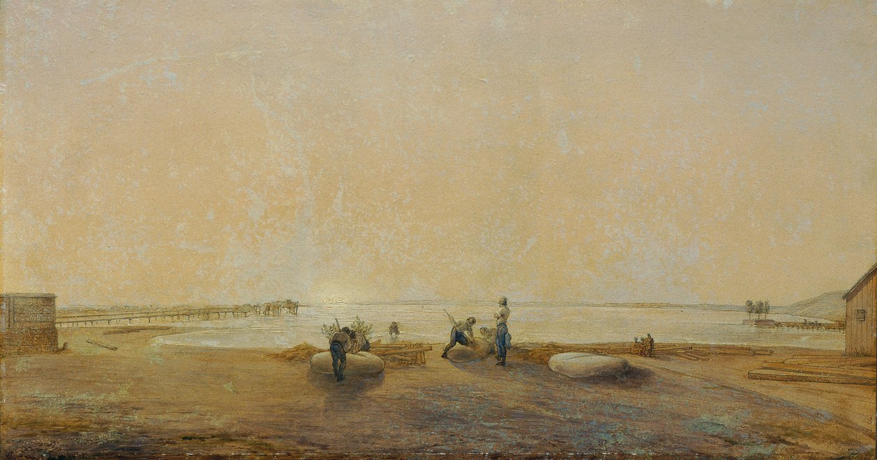 Landschap bij Neusiedlersee door Ludwig Ferdinand Schnorr von Carolsfeld