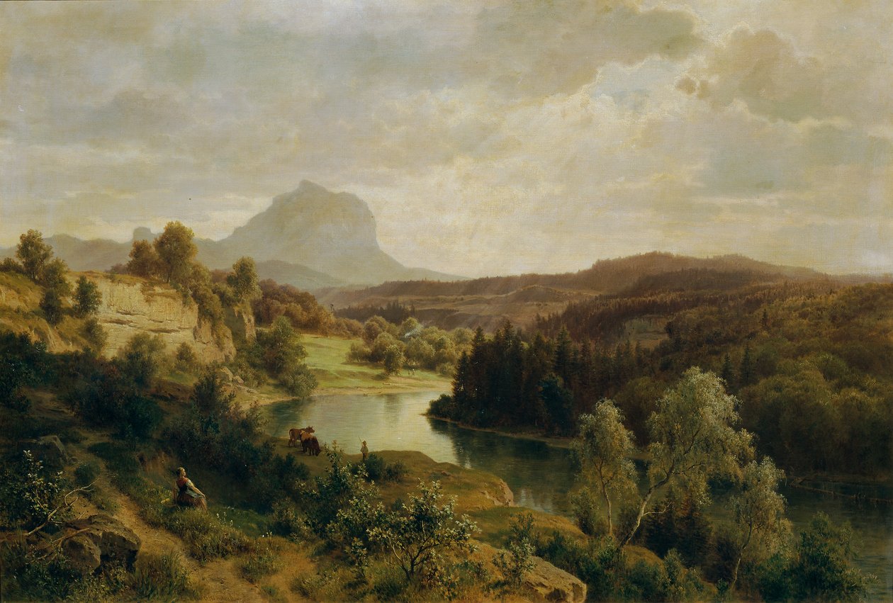 De Traun en de Traunstein door Ludwig Halauska
