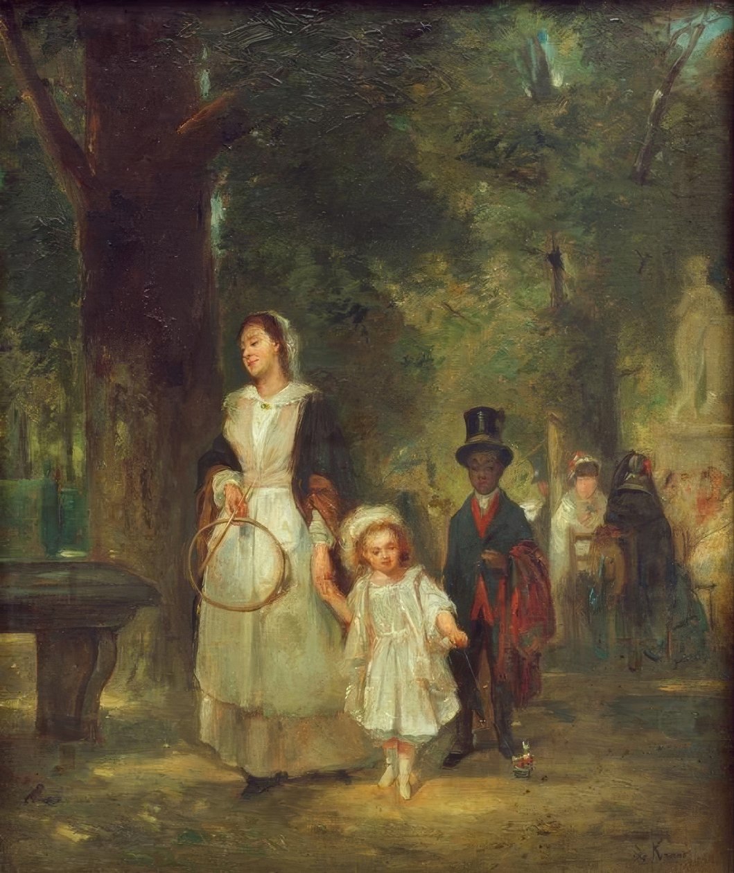 Wandeling in de Tuilerieën door Ludwig Knaus