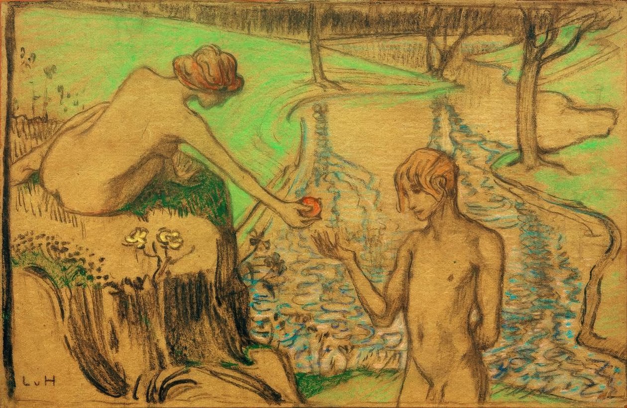 Adam en Eva door Ludwig von Hofmann