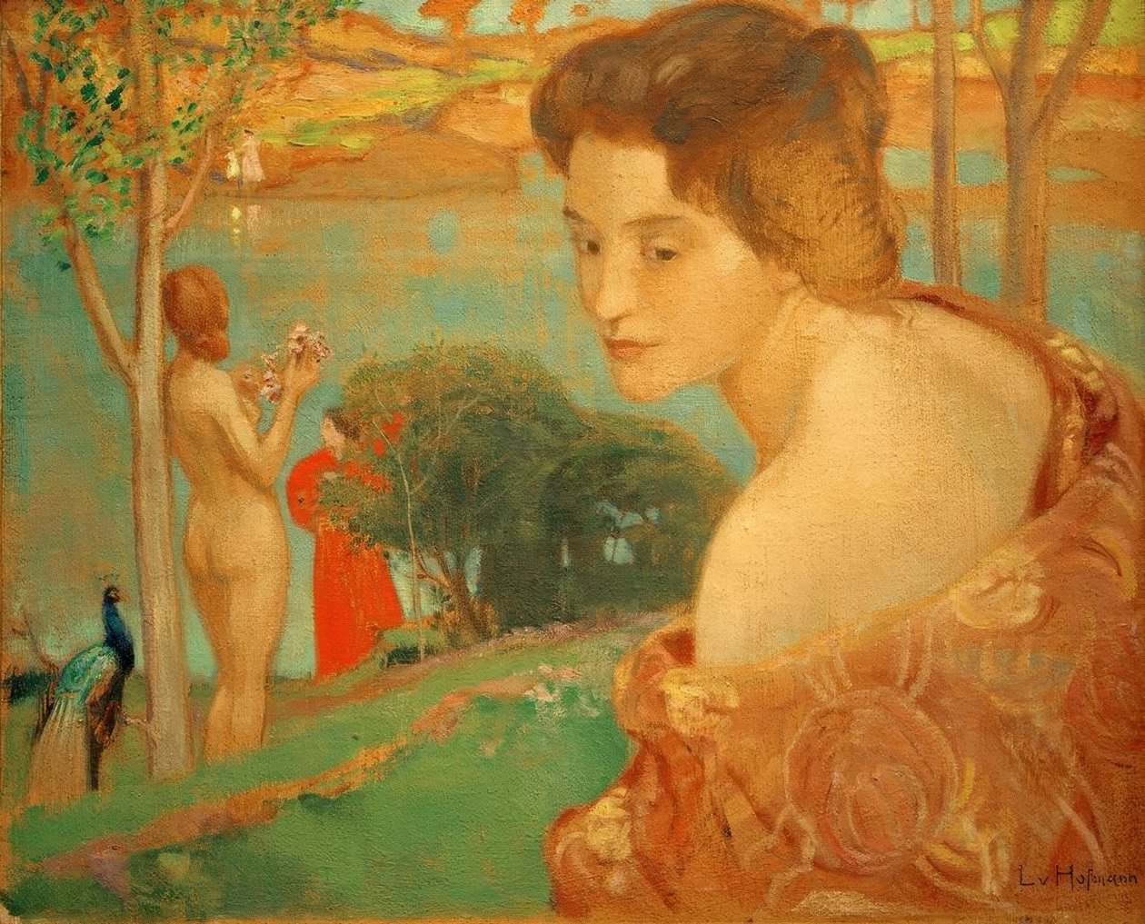 Meisje op het strand door Ludwig von Hofmann