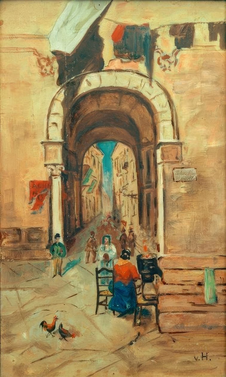 Napels - Gelegenheidsstuk door Ludwig von Hofmann