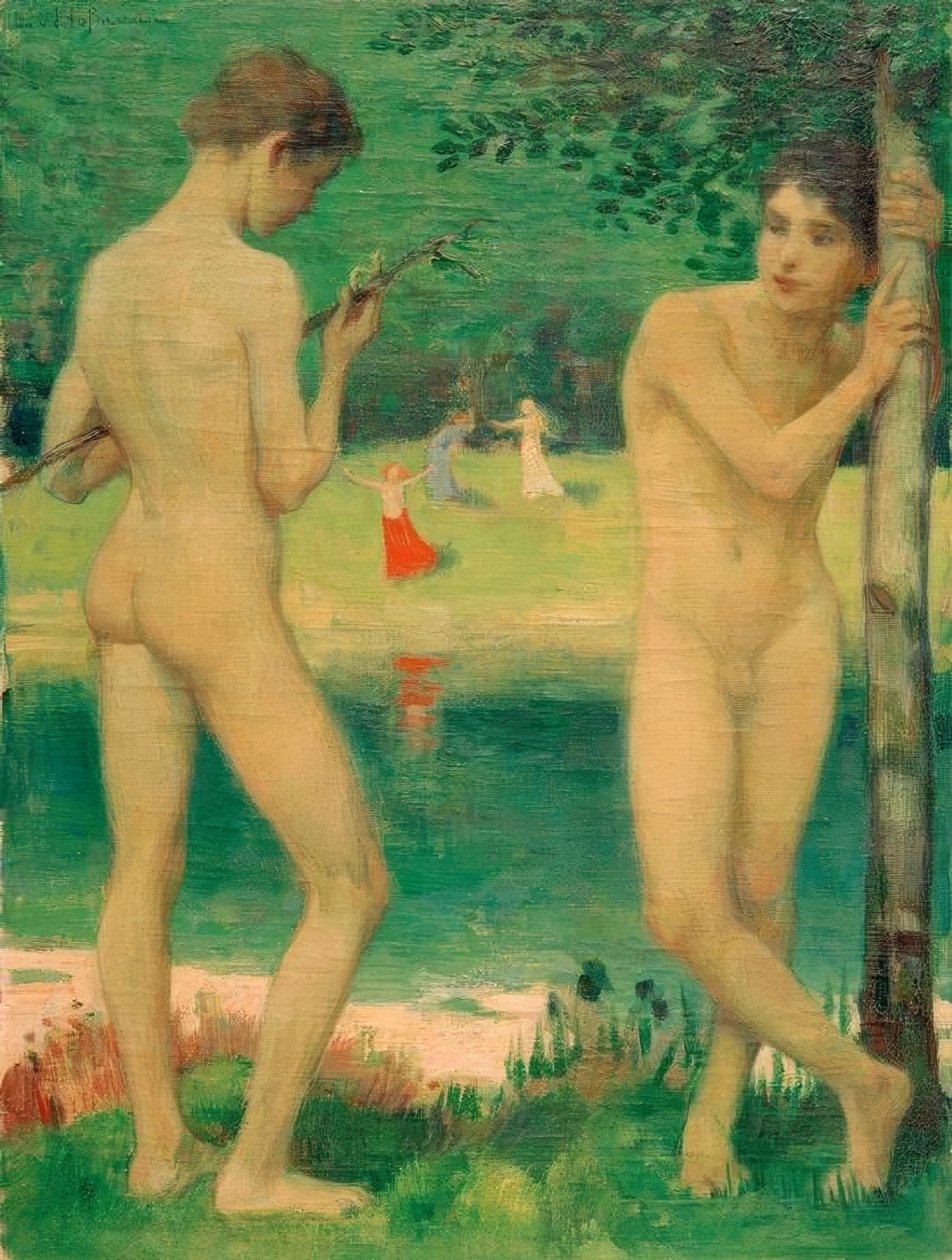 Twee jongelingen door Ludwig von Hofmann