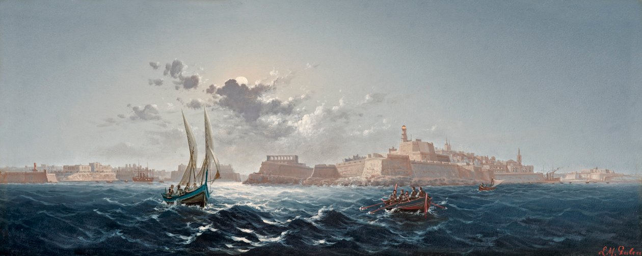 St. Elmo, Valletta, Malta - Maanlicht door Luigi Maria Galea