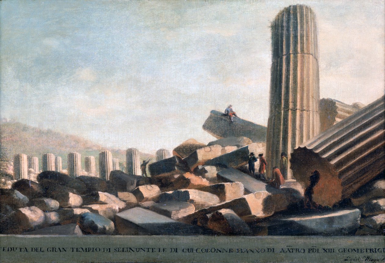 Grote Tempel in Selinunte door Luigi Mayer