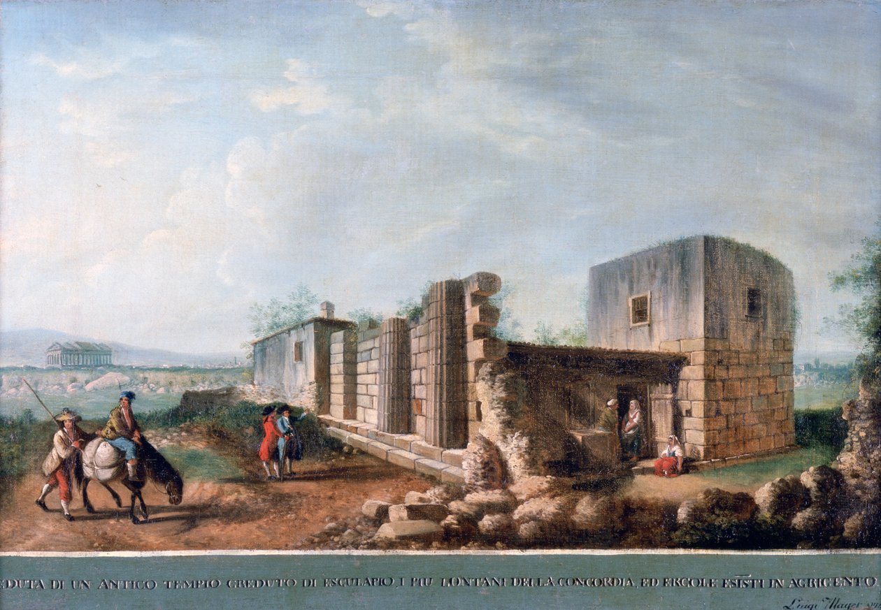 Tempel van Esculapius door Luigi Mayer