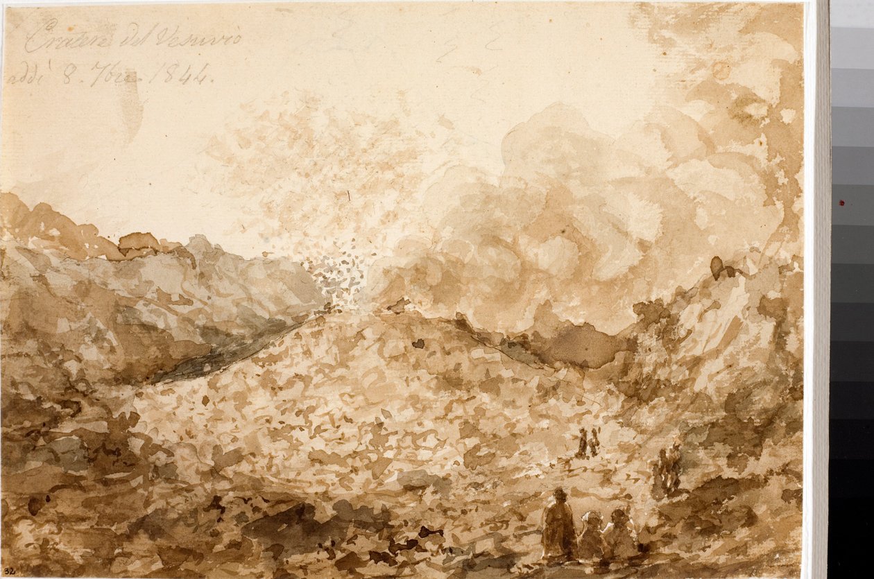 Krater van de Vesuvius in Napels door Luigi Garibbo