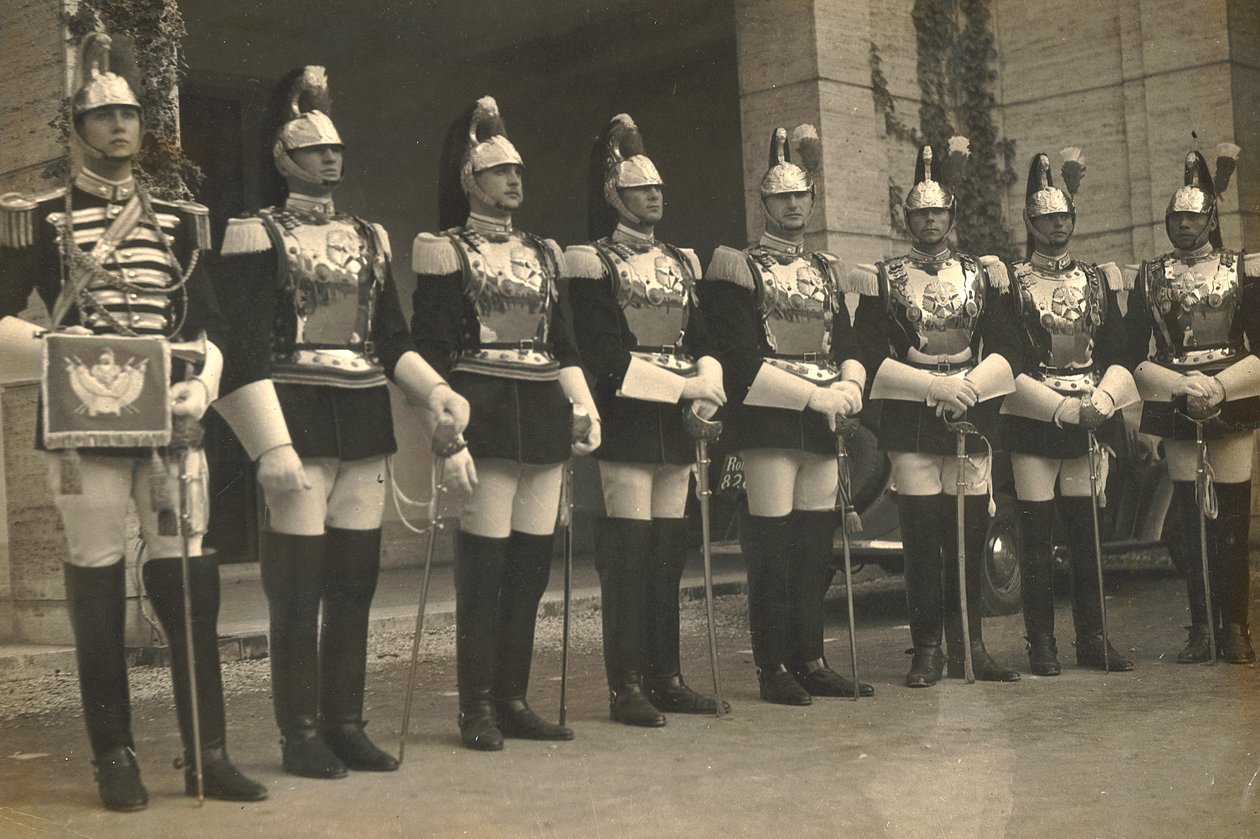 Groep kurassiers (zware cavaleristen) door Luigi Leoni