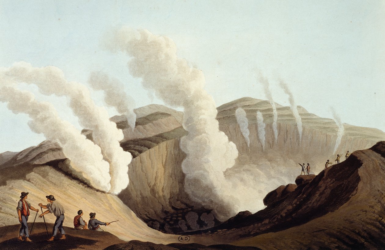 Krater op het eiland Vulcano door Luigi Mayer