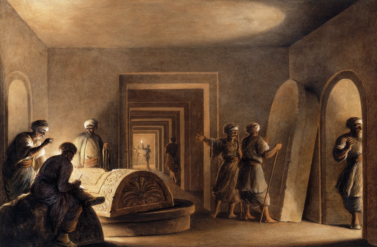 Figuren in Egyptische graven door Luigi Mayer