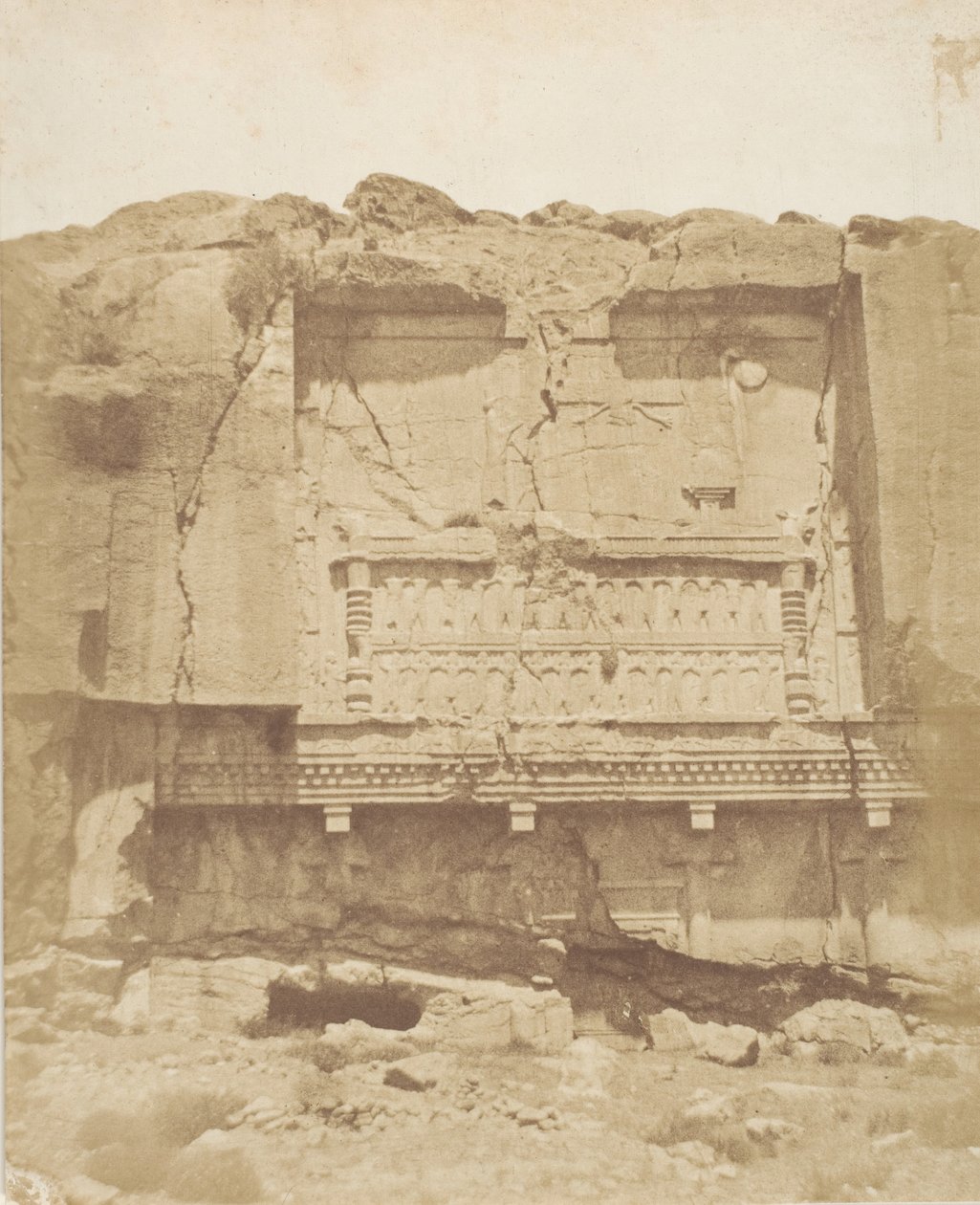 Graf op de rots in Persepolis, 1858 door Luigi Pesce