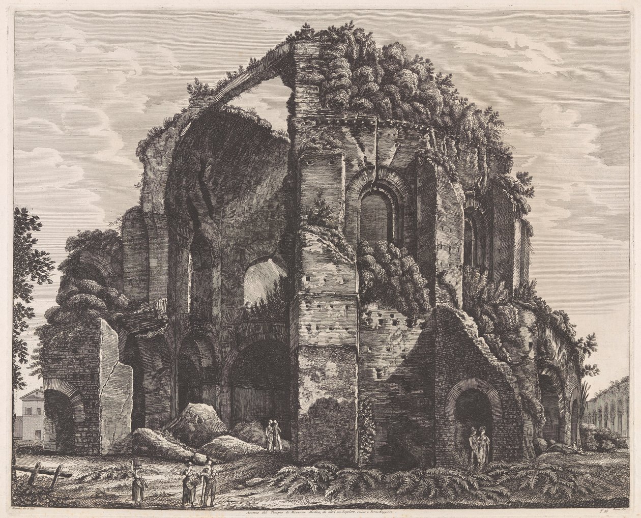 Overblijfsel van de Tempel van Minerva Medica door Luigi Rossini