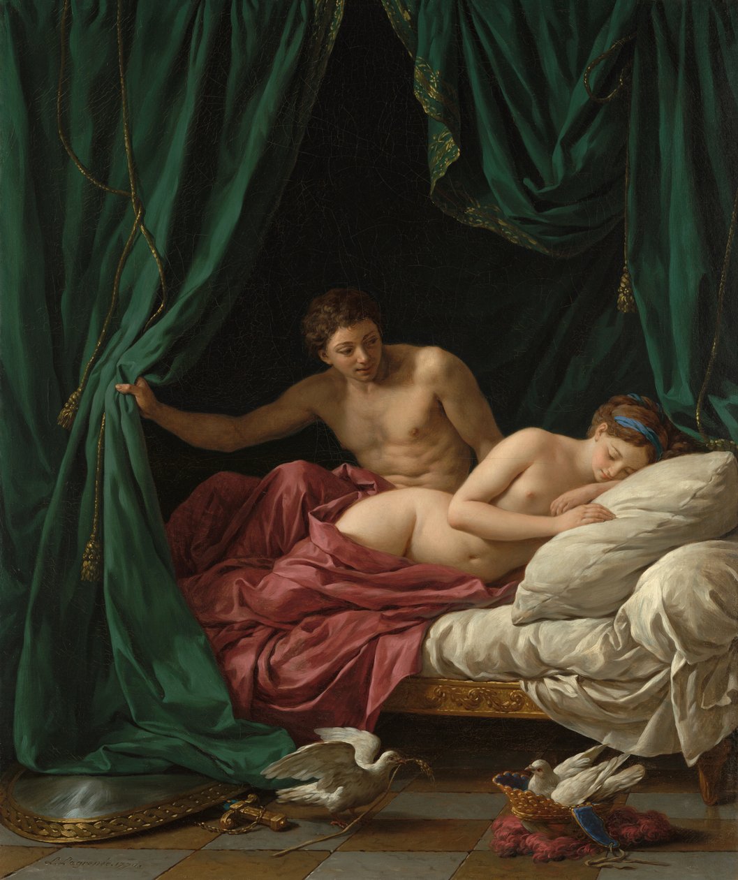 Mars en Venus, allegorie van de vrede door Louis Jean François Lagrenée