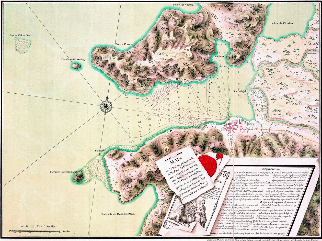 S. Phelipe de Porto Bello door Luis de Surville