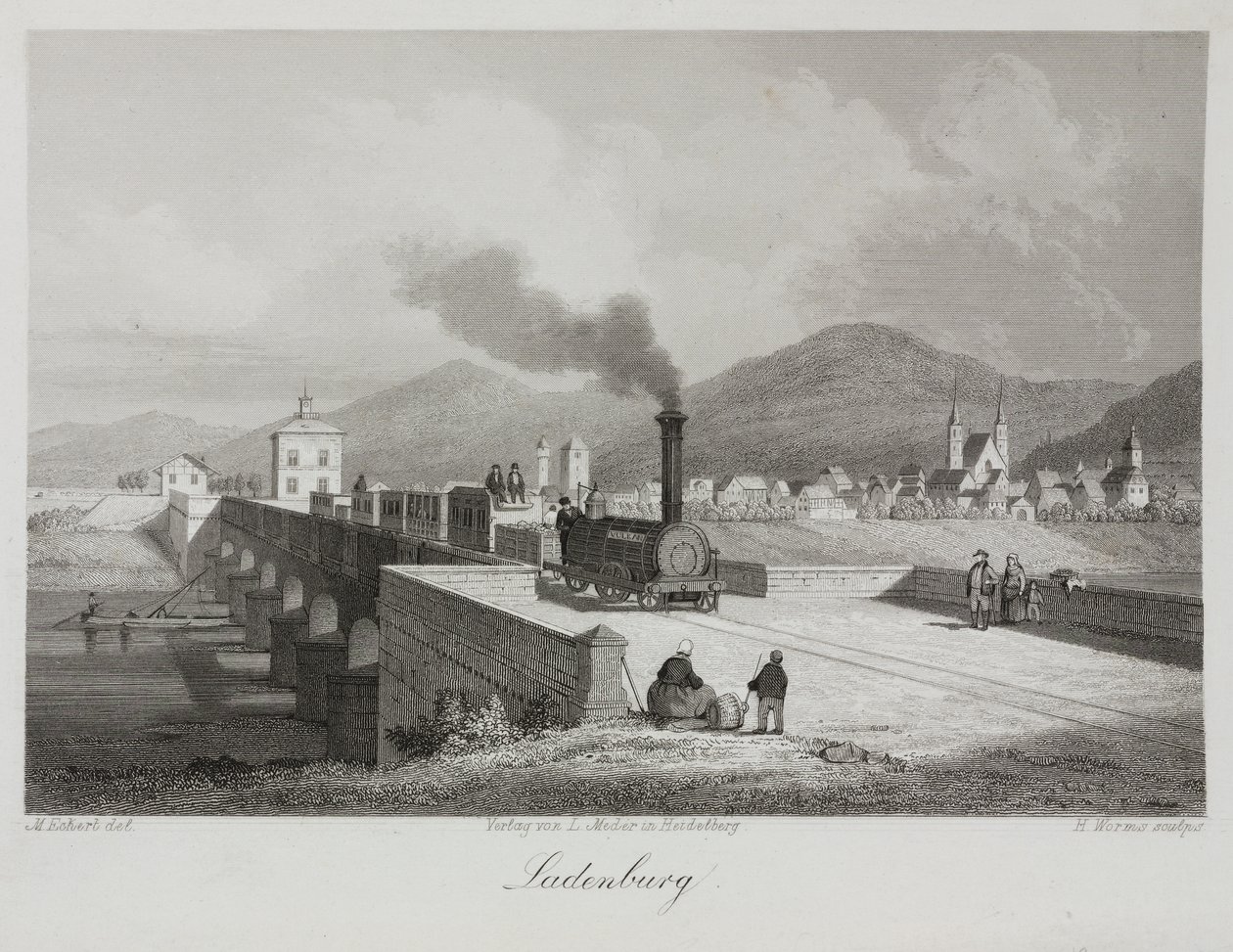 Ladenberg, gegraveerd door H. Worms door M. after Echert