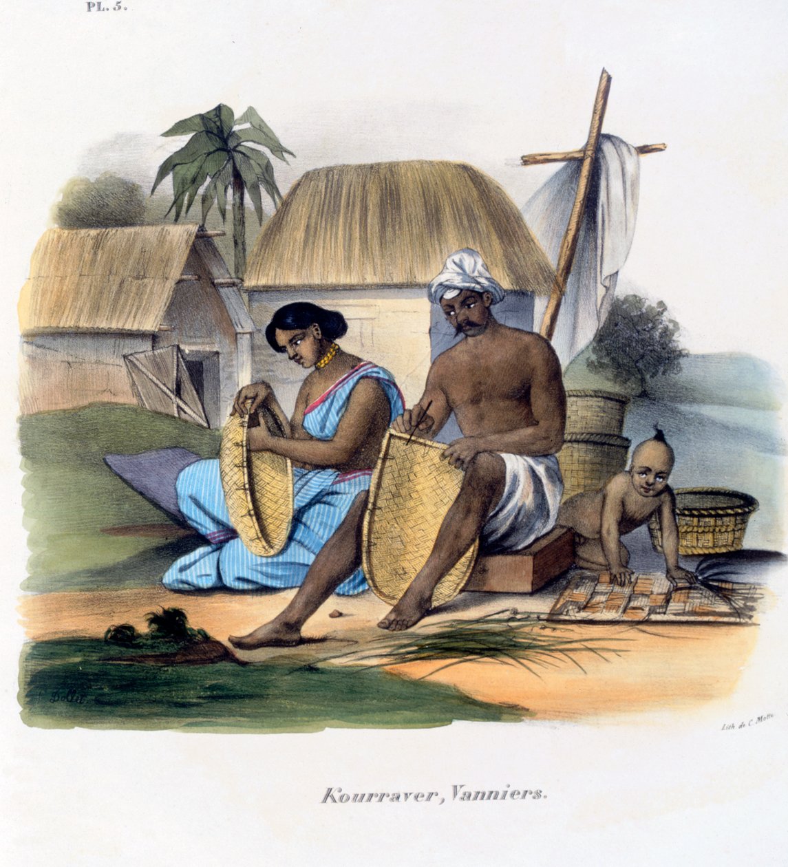 Mandenvlechters, 1827-35 door M.E. Burnouf