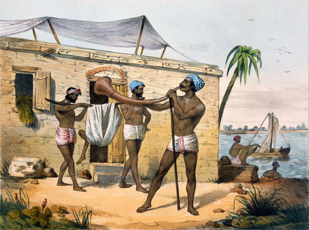 Paraiyar en Trompet, 1827-35 door M.E. Burnouf
