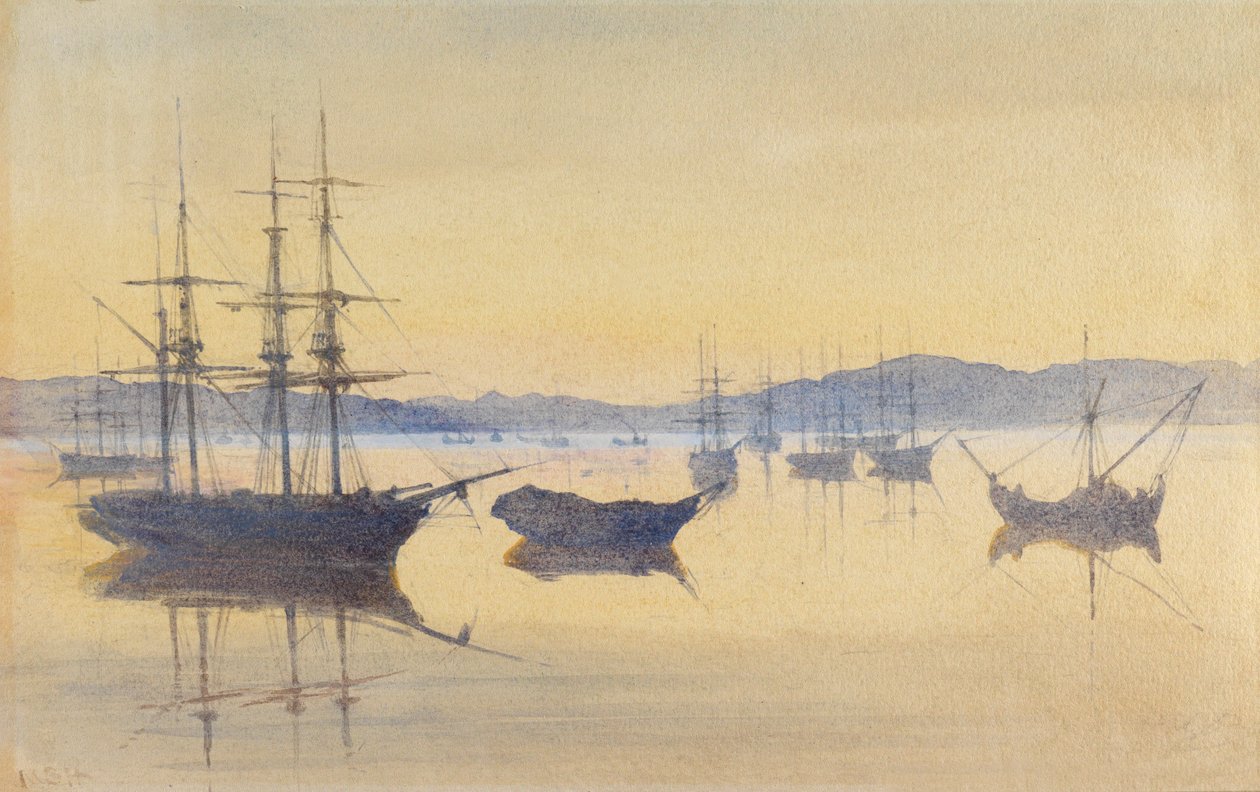 Zonsondergang, Constantinopel door M. Baillie Hamilton
