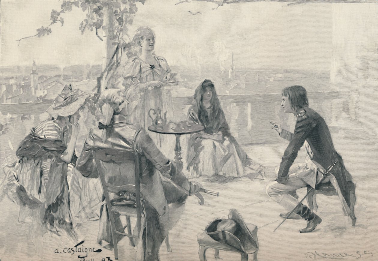 Napoleon in de samenleving in Valence. 1785, 1896 door M. Haider