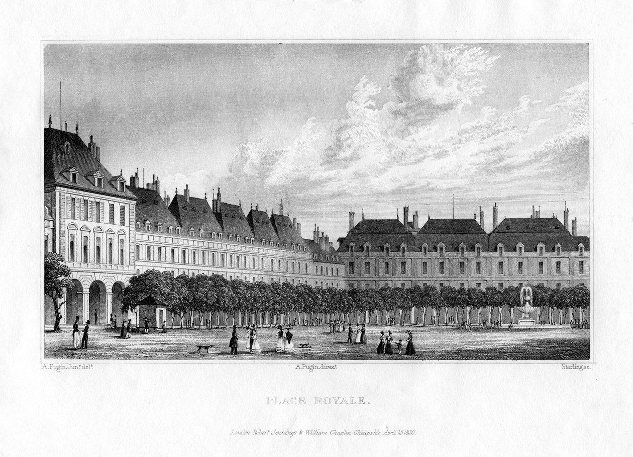 Place Royal, Parijs, 1830 door M. J. Starling