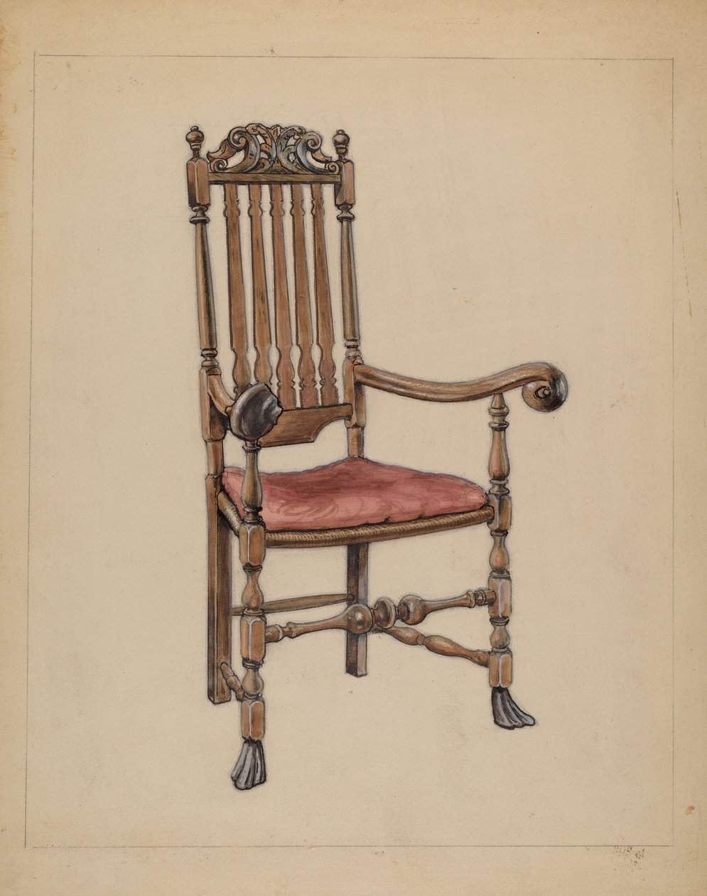 Trapleuningstoel door M. Rosenshield von Paulin