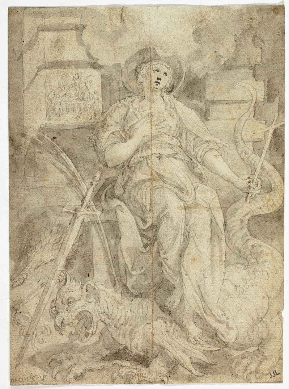 Studie voor Sint Margaretha door Maarten de Vos