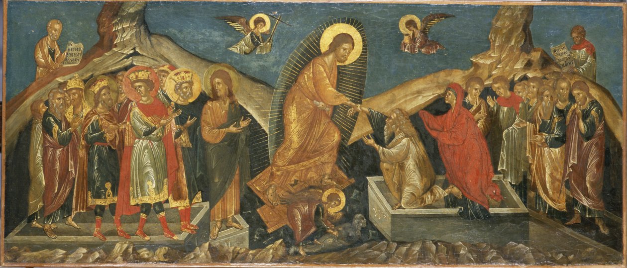 De Nederdaling van Christus in de Hel door Macedonian School