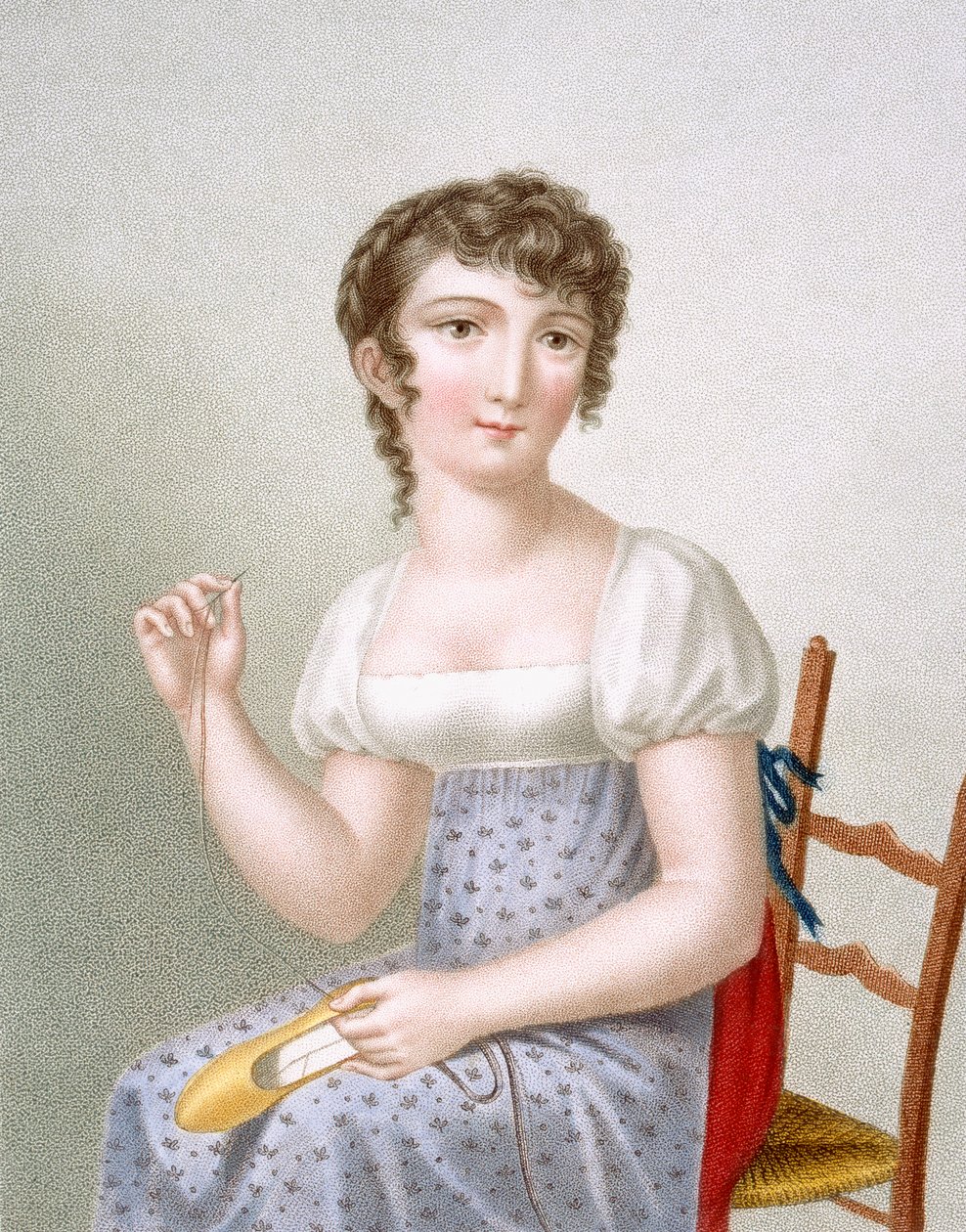 De borduurster, gegraveerd door Duthe, ca. 1816 door Madame G. Busset Dubruste