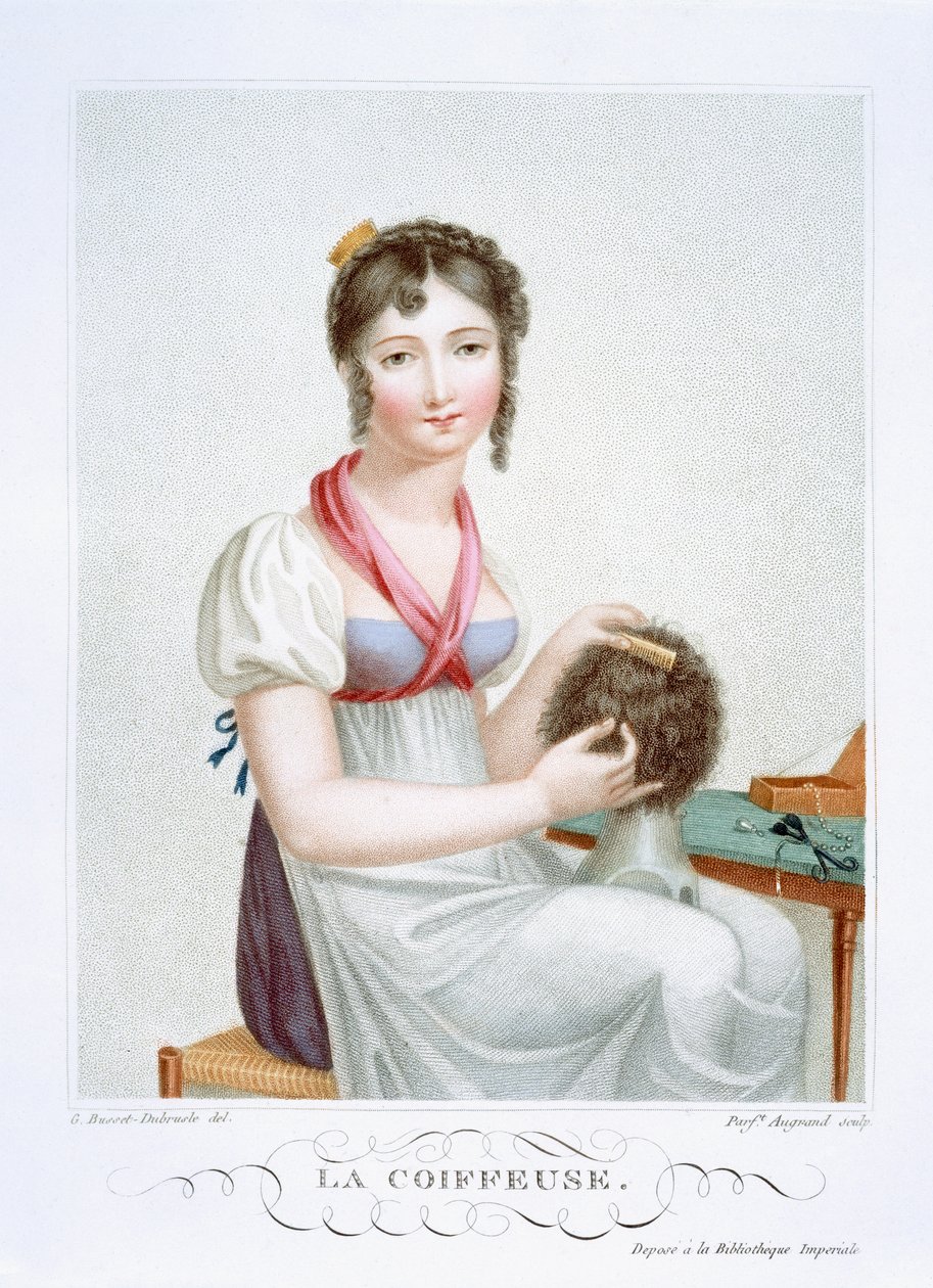 De kapper, c.1816 door Madame G. Busset Dubruste