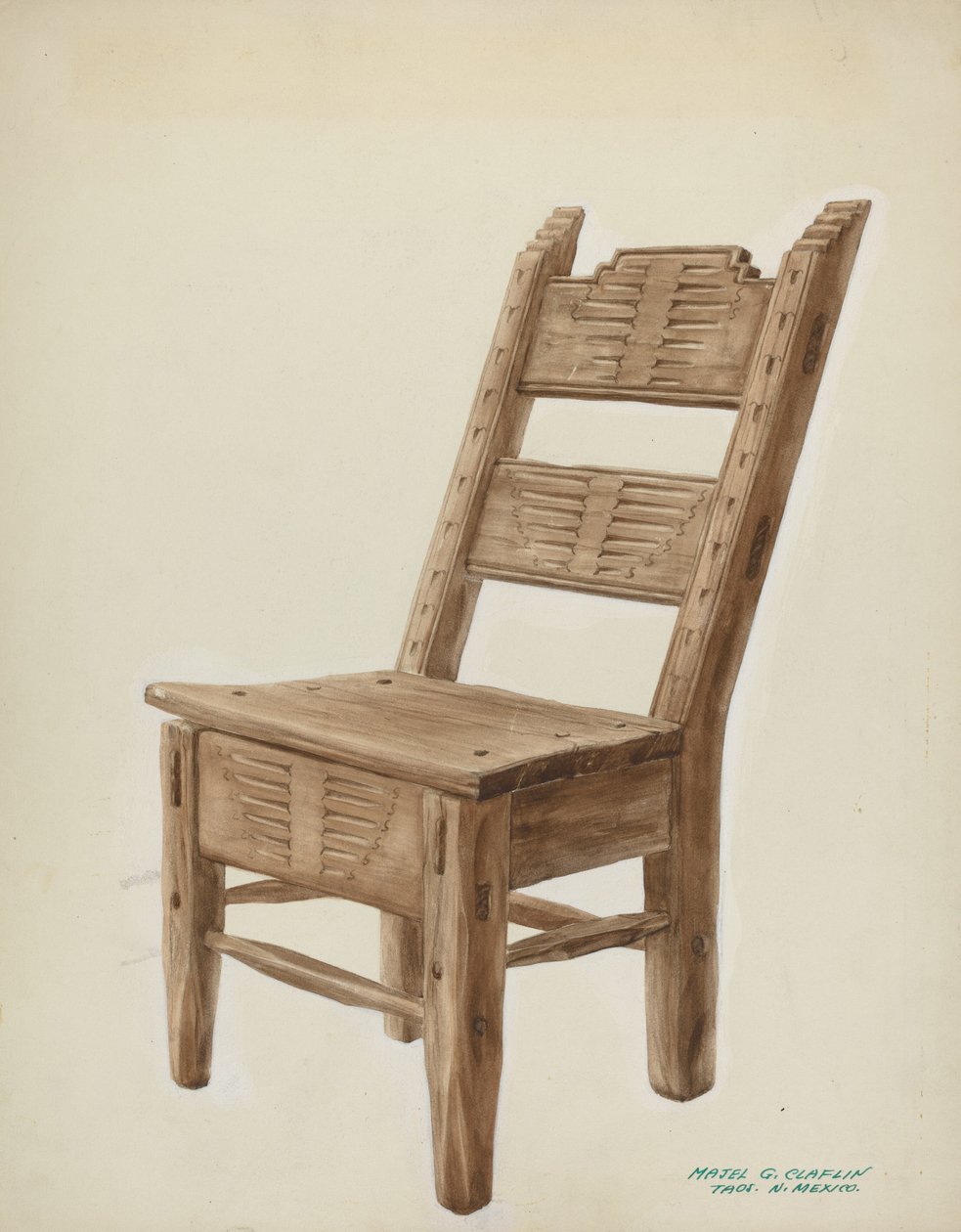 Houten Stoel door Majel G. Claflin