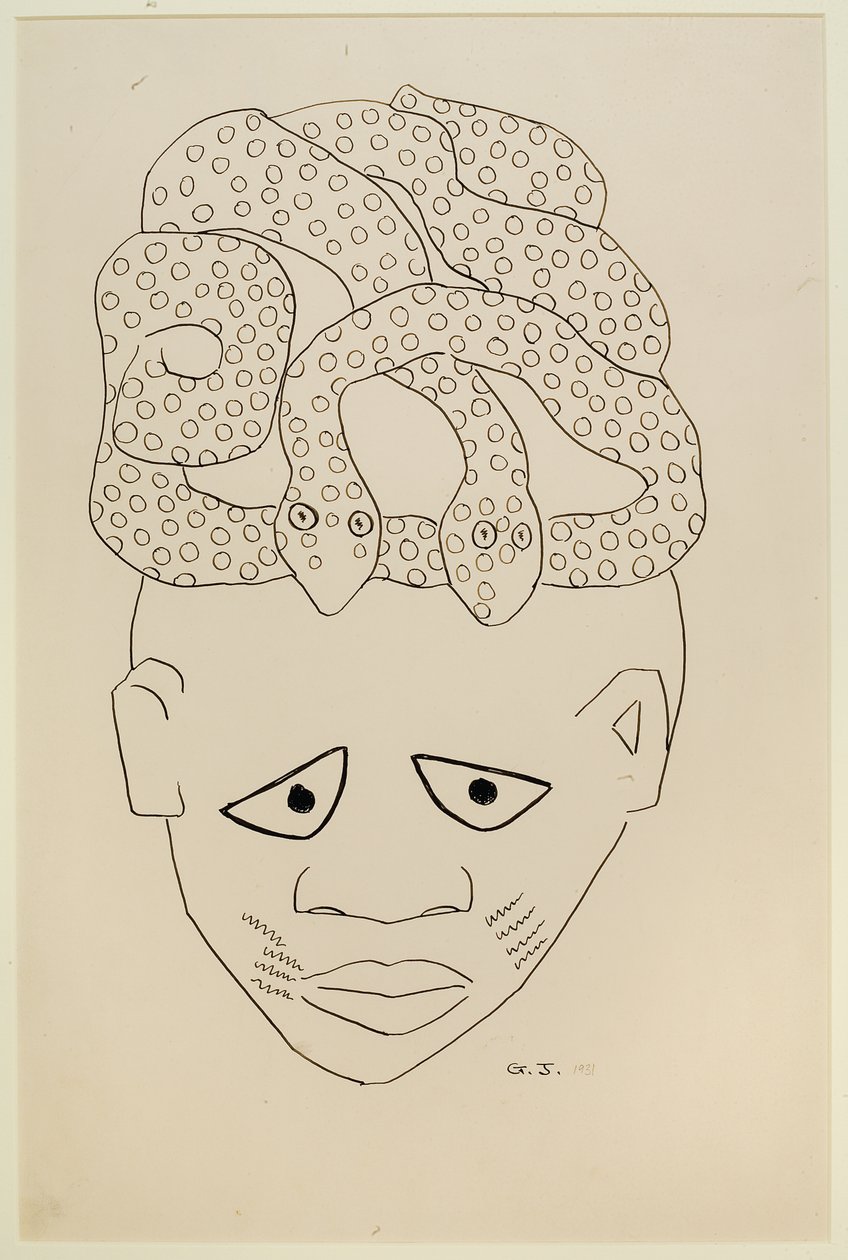 Studie van een masker door Malvin Gray Johnson