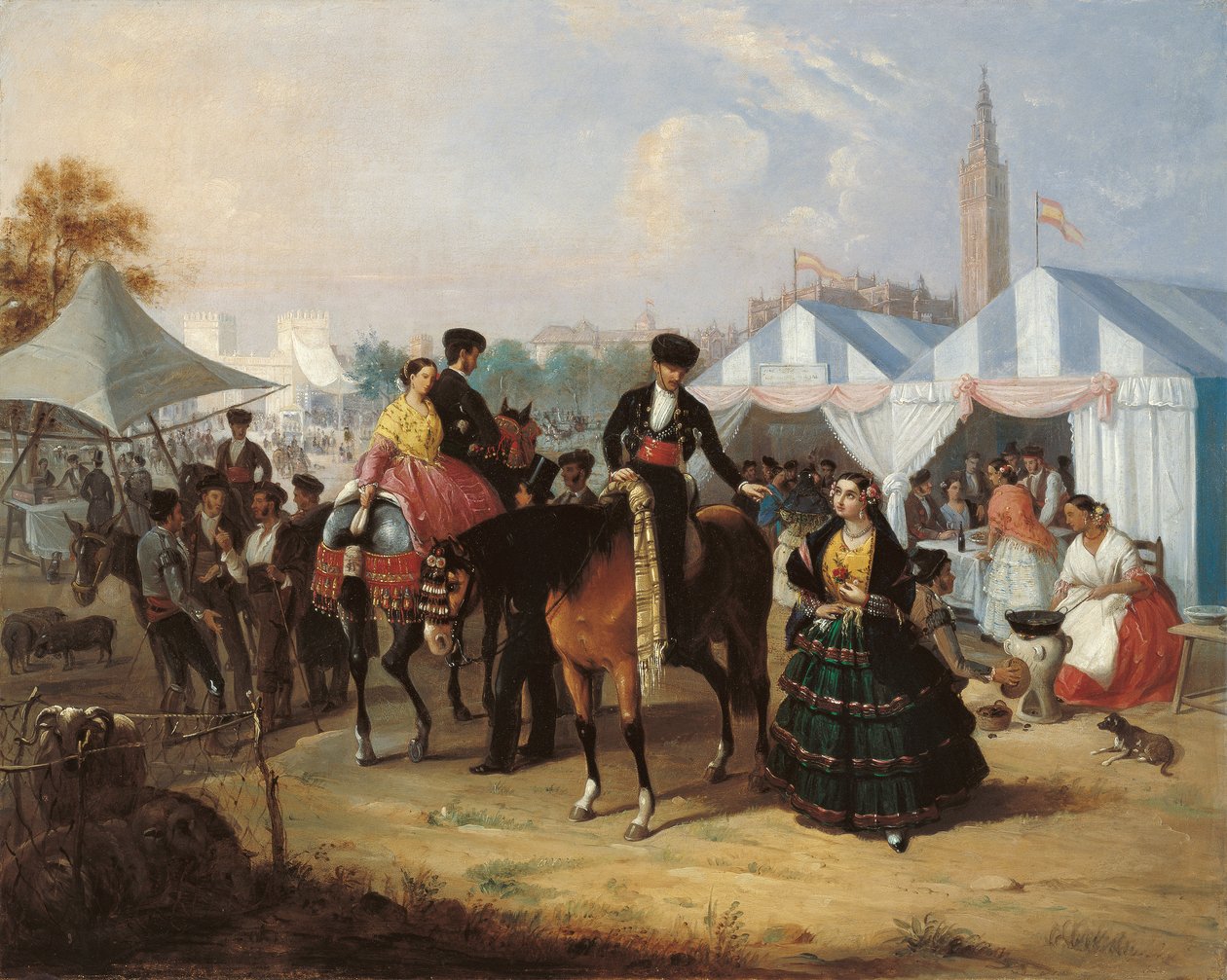 Op de beurs van Sevilla door Manuel Cabral y Aguado Bejarano